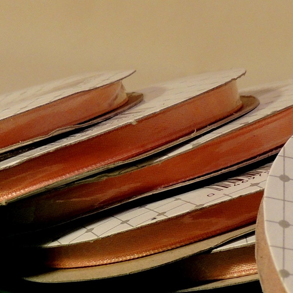 Wang's Int. Dark Peach 1/4" D/F Ribbon